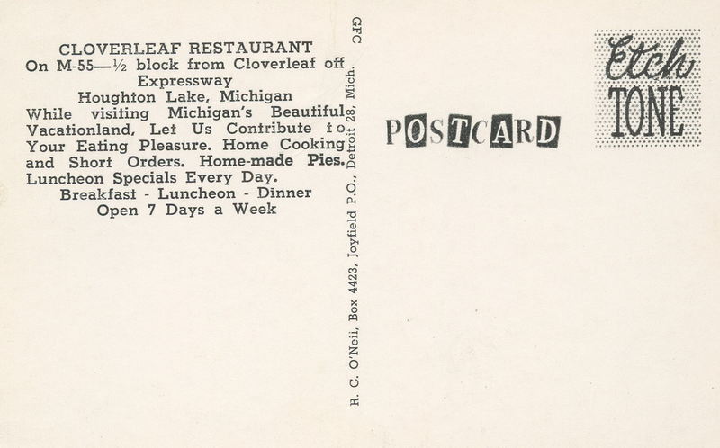 Cloverleaf Restaurant - Vintage Postcard